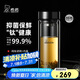 希諾（HEENOOR）抗菌玻璃杯雙層隔熱辦公車載水杯男高檔鈦杯泡茶杯子XN-9607KT