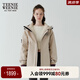 Teenie Weenie小熊趙露思同款冬新三合一羽絨服防水防風(fēng)外套女 黑色160/S