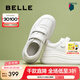 百麗（Belle）女神節(jié)禮物簡(jiǎn)約休閑小白鞋2025春新魔術(shù)貼增高厚底鞋D6Z1DAM5 米色 37 (235mm)