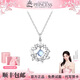 迪士尼（DISNEY）女生銀項(xiàng)鏈藍(lán)色海洋之心吊墜輕奢高級(jí)感送禮女朋友七夕情人節(jié)禮物 公主-海洋之心-銀色【城堡禮盒】