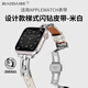 表帶哥適用蘋果手表表帶apple watch s10/S9/S8/S7皮質(zhì)夏天夏季透氣女士表帶SE/ins風(fēng)閃鉆金屬女款白