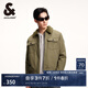 杰克·瓊斯（JACK&JONES）春季休閑仿羊羔毛翻領(lǐng)字母刺繡拉鏈夾克棉服厚外套男裝224457002 E06馬提尼橄欖 M 175