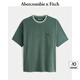 ABERCROMBIE & FITCH【重磅圓領(lǐng)】男裝25夏季美式復(fù)古經(jīng)典小麋鹿短袖T恤KI124-5181 深綠色 S (175/92A)