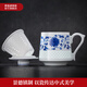 景德鎮(zhèn)陶瓷青花玲瓏白瓷中式纏枝蓮釉下彩喝茶杯大容量辦公室?guī)Р杪┧?纏枝蓮茶漏杯