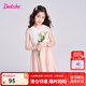 笛莎（DEESHA）童裝兒童女童連衣裙2025夏季新款中大童甜美娃娃翻領(lǐng)雪紡連衣裙 皮粉 120