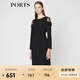 PORTS寶姿商場(chǎng)同款女裝秋季新品中長(zhǎng)款修身連衣裙LA9D086GFB011 黑色 XS (2)