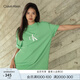 Calvin KleinJeans夏季男女情侶中性字母休閑ck純棉落肩袖寬松短袖T恤ZM02799 L1C-薄荷綠 M