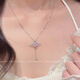伊夢嬌S999純銀丘比特之心項鏈女甜美少女輕奢小眾足銀鎖骨鏈情人節(jié)禮物 【皓蓋禮盒】丘比特之心