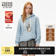 Teenie Weenie小熊加絨衛(wèi)衣女秋冬學院風休閑索羅娜連帽衛(wèi)衣套頭衫 淺藍色 M (165)
