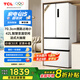 TCL 409升法式多門四開門精儲(chǔ)冰箱白色風(fēng)冷無霜一級(jí)能效雙變頻國家補(bǔ)貼以舊換新家用電冰箱R409V5-D