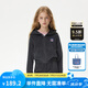 ELLE KIDS童裝 天鵝絨柔感燙鉆開衫連帽衛(wèi)衣外套女童春秋休閑上衣 深灰色 165 (M)