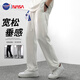 NASA GISS官方潮牌聯(lián)名休閑褲男時(shí)尚潮流百搭寬松運(yùn)動(dòng)系帶褲子男 白色 L 