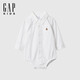 GAPGap嬰兒2025春季新款牛津布小熊刺繡連體衣兒童裝爬服美版876709