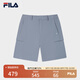 FILA 斐樂官方男士梭織五分褲2025夏季新款時尚休閑簡約基礎短褲 暗石藍-BU XL 180/88A/XL
