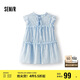 森馬（Semir）短袖襯衫女木耳邊蝴蝶結浪漫溫柔2025夏飛袖肌理襯衣109325104003