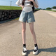 喜雅萌孕婦短褲夏季外穿牛仔Angel媽咪~2025夏季款孕婦牛仔短褲外穿托腹 淺藍(lán)色(優(yōu)質(zhì)推薦版) XL