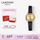 LANZOOM藍族黑金小方糖手表女士滿天星時尚輕奢高級七夕情人節(jié)禮物送女友 【可代寫賀卡】黑色皮表帶