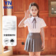 衣諾坊女童白襯衫短袖夏款兒童白T恤小學(xué)生襯衣大合唱班服六一演出禮服