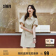森馬（Semir）連衣裙女翻領燈籠袖休閑風2025夏季防曬收腰短裙戶外109325114027