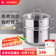 WMF福騰寶不銹鋼復(fù)底煮鍋湯鍋兩用燉鍋蒸鍋蒸籠 燃氣電磁爐通用 ASTORIA湯蒸鍋 24cm 5.7L