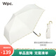 Wpc.遮陽(yáng)傘女晴雨兩用遮光遮熱雨傘小巧便攜刺繡款防曬防紫外線彎鉤傘 黑膠邊緣花朵款801-19724米白