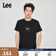 Lee25春夏新品標(biāo)準(zhǔn)版圓領(lǐng)方型印花Logo男短袖T恤潮 黑色 M 