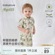 babylove寶寶短袖套裝夏季竹棉山茶紗布薄款透氣外出兒童清新家居服夏裝