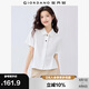 佐丹奴短款襯衫女夏季純棉府綢通勤風(fēng)翻領(lǐng)襯衣女短袖05345468