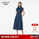 歌莉婭涼感彈力牛仔連衣裙女夏2025新款大方得體小裙子1E4L4J0W0 80U深牛仔藍 L