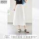 對白肌理感提花白色半身裙女2025夏季新款寬松垂墜感A字月光傘裙 月光白 M