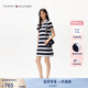 TOMMY HILFIGER【條紋顯瘦POLO裙】25夏季女裝珠地網(wǎng)眼氣質(zhì)通勤連衣裙04323 黑白條紋DW5 S