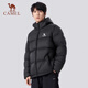 駱駝（CAMEL）駱駝火山女裝面包服男冬季連帽加厚保暖白鴨絨短款羽絨服外套