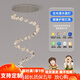 頓家魔方樓梯吊燈2025新款loft復(fù)式樓旋轉(zhuǎn)樓梯輕奢別墅客廳水晶大吊燈 其他燈頭定制聯(lián)系客服 三色+帶遙控智能調(diào)光