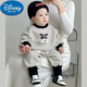 迪士尼（Disney）嬰兒衣服加絨衛(wèi)衣分體春秋新款兩件嬰幼兒洋氣套裝男女寶帥氣春裝 條紋牛牛一體絨套裝 80