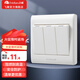 飛雕（FEIDIAO）家用開關插座面板五孔暗裝插座86型空調三孔插USB網絡電視插A3白 三開雙控