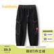 巴拉巴拉（BALABALA）男童褲子兒童牛仔褲秋裝大童長褲慢跑褲潮拜年服 牛仔水洗黑98201 140 cm