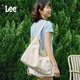 Lee簡(jiǎn)約時(shí)尚帆布包女2026新款大容量托特包休閑百搭單肩斜挎通勤包包 薏米色