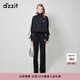 DZZIT明星同款地素加絨運(yùn)動(dòng)外套秋冬復(fù)古運(yùn)動(dòng)女 深藍(lán)色 S