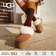 UGG秋季新款女士厚底LOGO松緊帶懶人毛毛鞋 1113474CHE|栗色37