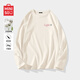 名創(chuàng)優(yōu)品（MINISO）情侶款t恤秋季潮ins韓版字母圓領(lǐng)長袖體恤男女生簡約百搭純棉上衣 淺米色(m粉星閃耀胸標(biāo)) L /175(推薦120-140斤)