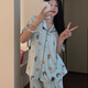 俞兆林甜美小狗韓版親膚睡衣女夏季透氣三件套卡通家居服可外穿