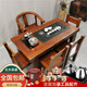 金來(lái)老船木茶桌茶具套裝茶桌椅組合陽(yáng)臺(tái)小戶(hù)型茶幾客廳簡(jiǎn)約實(shí)木茶臺(tái) 1.35米桌+4靠背椅+大圈椅