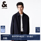 杰克·瓊斯（JACK&JONES）春秋新款行政夾克外套男裝寬松純色拉鏈字母刺繡百搭224221005 E39藏藍 常規(guī) E39藏藍 M (175)
