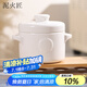 泥火匠陶瓷禪風白400ml雙蓋隔水小燉盅寶寶輔食雞蛋羹燕窩湯盅豬油罐子