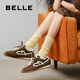 百麗（Belle）流心糖復(fù)古撞色阿甘鞋女2025秋新商場款運(yùn)動風(fēng)休閑鞋E7H1DCM5預(yù)售 棕色 3.5CM增高 37