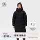 KOLON SPORT/可隆長款羽絨服 男女同款戶外休閑防風(fēng)防潑水連帽重量鵝絨服 LUDJ4WNT02-BK 黑色 L 175/96A