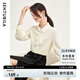 尚都比拉優(yōu)雅氣質(zhì)輕熟時尚飄帶領(lǐng)襯衫女長袖雪紡衫通勤百搭上衣 杏色 L 