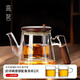 高茗全玻璃家用高檔飄逸杯茶水分離耐高溫一鍵按壓式過濾泡茶壺個人用 【一鍵出水】防燙泡茶壺 610ml