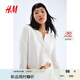 H&M女裝毛針織衫夏季慵懶風圓領(lǐng)長袖打底衫短款外套0579541 奶油色 M 165/96