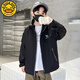 G.DUCKKIDS男童外套春秋款衣服中大童男孩運動(dòng)秋裝寬松百搭兒童上衣學(xué)生夾克 黑色 160 建議身高150-160年齡12-14歲